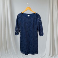 London Times Lace Overlay Dress Blue Size 4