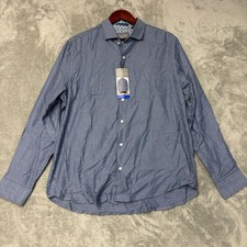 Ted Baker Men's L Blue Long-Sleeve Button-Up Dress Shirt 100 Cotton K1197