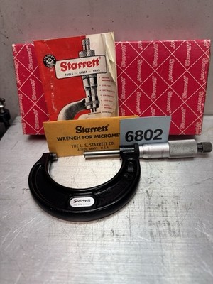 Starrett 436XRL-2 Outside Micrometer Carbide 436  1-2'' .001'' Complete - NICE