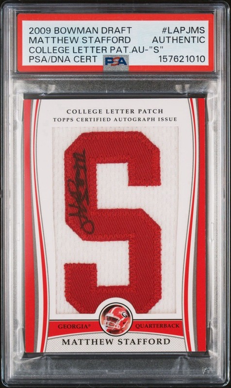 2009 Matthew Stafford RC 1/8 Auto Alpha College Letter - PSA Authentic - Georgia