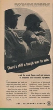 Magazine Ad - 1945 - AT&T / Bell System - World War II - Soldiers