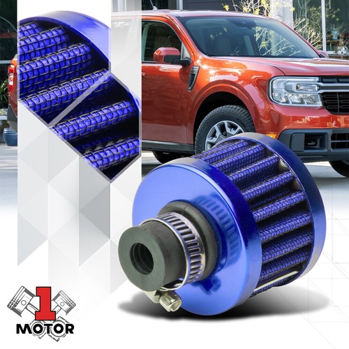 Blue 9mm Engine/Oil Catch Tank Crankcase Vent Cone Air Intake Filter