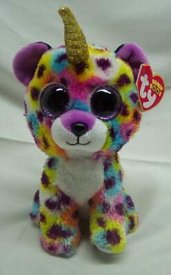 TY Beanie Boos BIG EYED GISELLE THE UNICORN LEOPARD 7