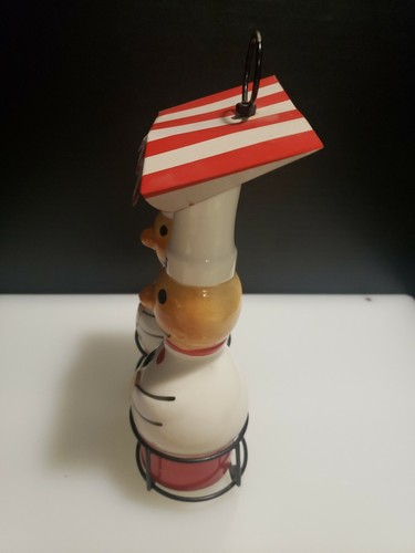 VINTAGE 50S 60S Salt Pepper Shakers Japan RARE CHEF, FLORIDA, W/ CANAPY HOLDER - Picture 5 of 8