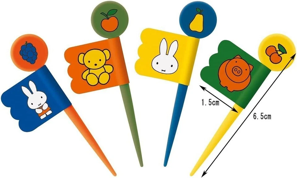 Skater LKP2 Miffy Flag выбирает 12 шт. для ланч-бокса бенто ABS смола ЯПОНИЯ - Изображение 3 из 4