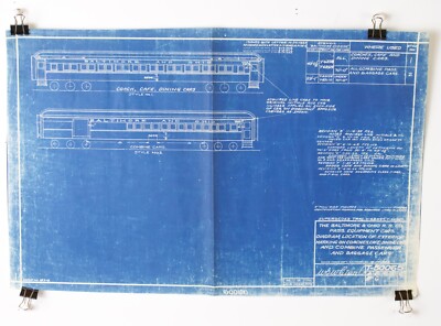 Baltimore & Ohio B&O Combine Cafe & Dining Diagramm T-50065G 1928 Bauplan 18,5 Zoll