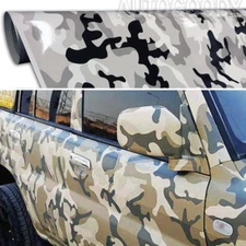 Snow Army Camo Camouflage Desert Vinyl Film Wrap Sticker Bubble Free Air Release