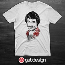 T-shirt Magnum PI Tom  Selleck TV series 80's - 100% cotone
