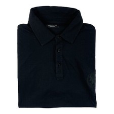 Stefano Ricci Black Embroidered Logo Cotton Mens Polo Size 2XL XXL Mint