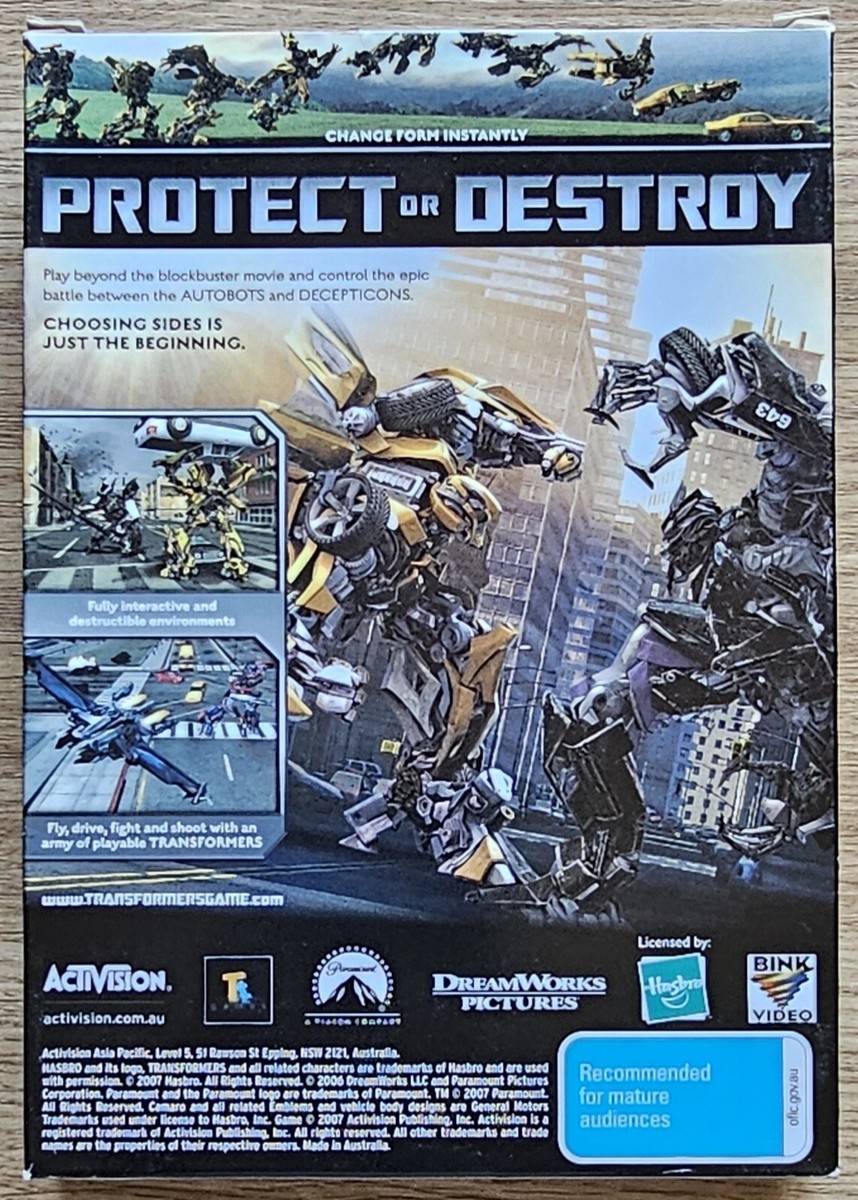 Transformers: The Game ~ PC DVD-ROM game & manual ~ FREE postage
