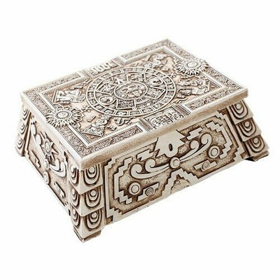 Pacific Giftware PTI Azteca Mayan Precolumbian Ceremonial Trinket Box 5.75L
