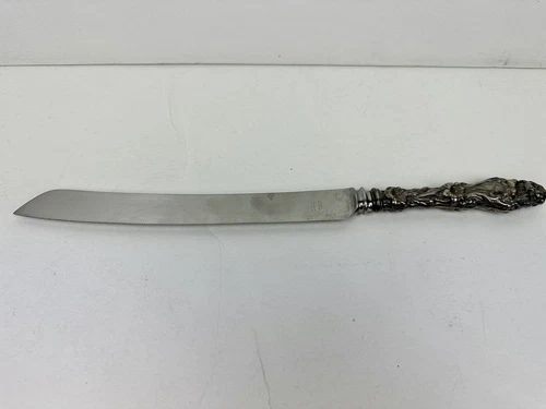 Gorham Lily Sterling Silver Handle Sheffield Blade Wedding Cake Knife 12.5"