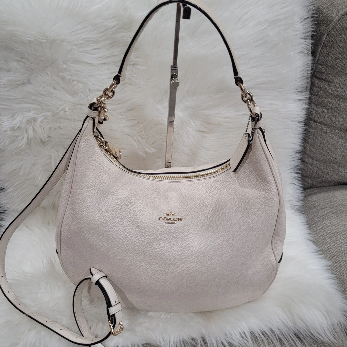 Coach Harley Hobo EAST WEST Pebbled Leather Convertible Shoulder Bag