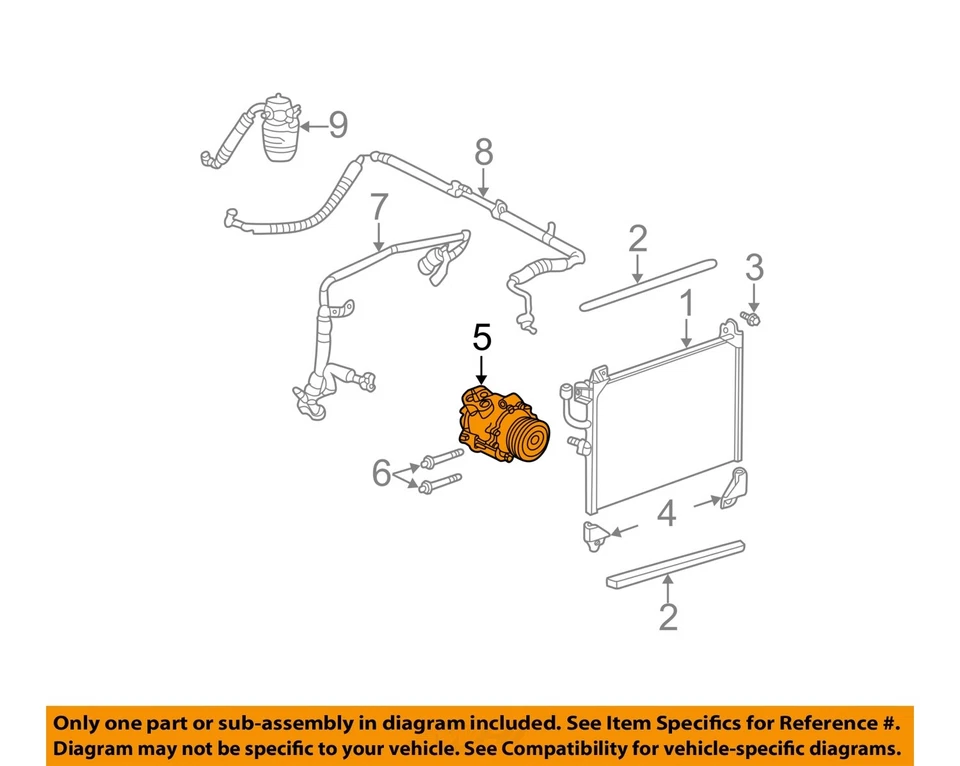 Used A/C Compressor fits: 2004 Chevrolet Trailblazer  Grade A - Image 3 of 4