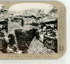 Excavations Ancient Walls of Jericho Palestine Realistic Travels Stereoview