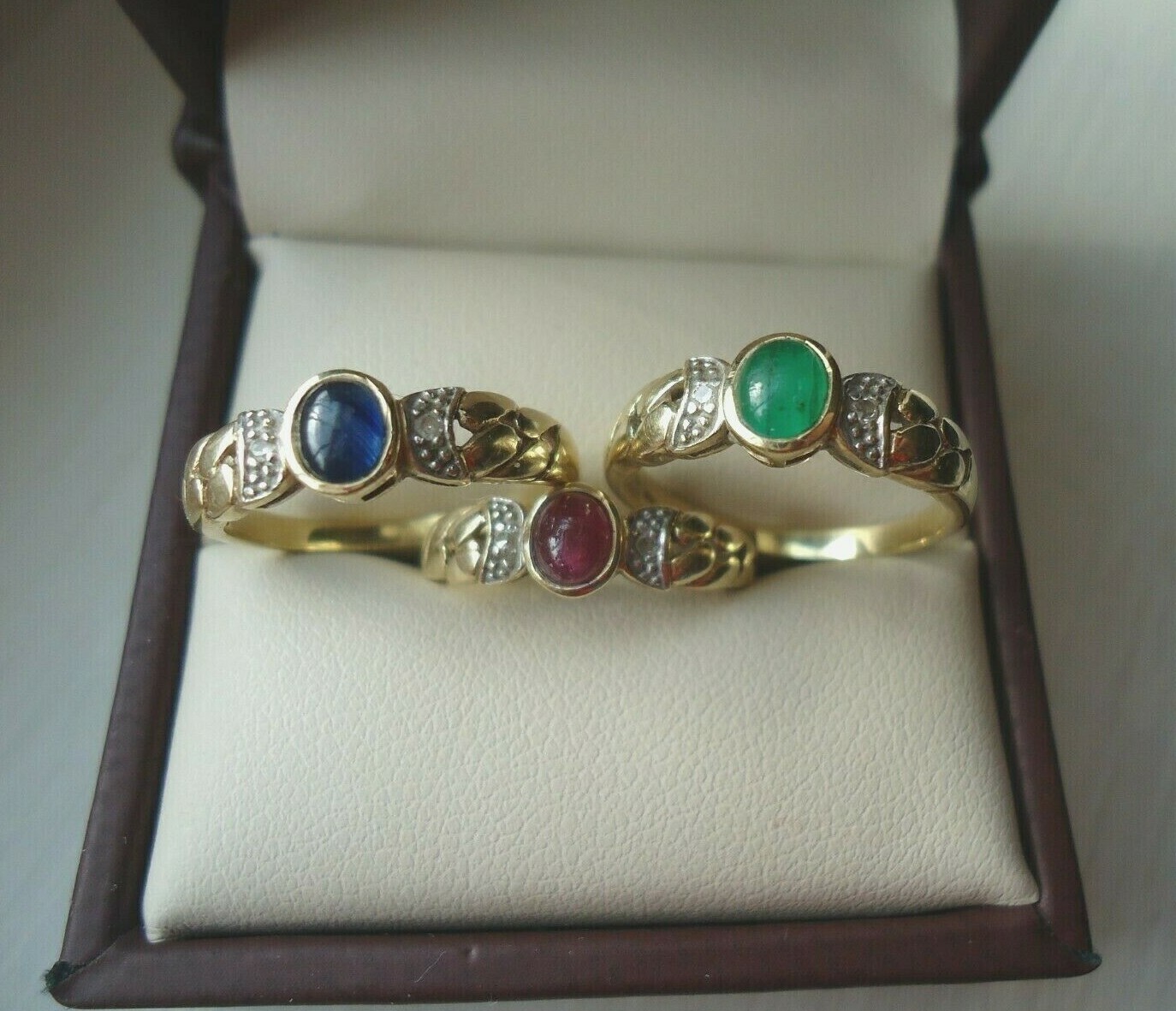 3 Piece Trio Ring Set Stackable: Emerald,Sapphire… - image 11