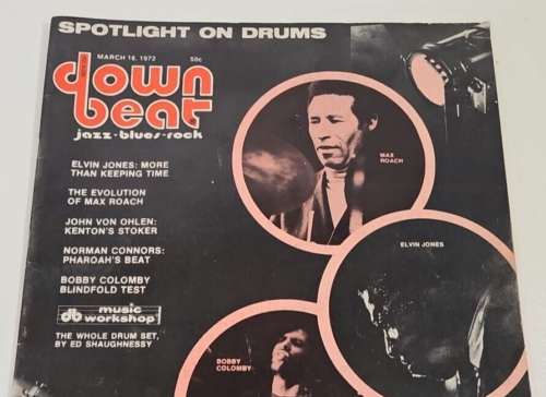 Down Beat Magazine March 16, 1972 Max Roach, Bobby Colomby, Elvin Jones, drums - Picture 2 of 8