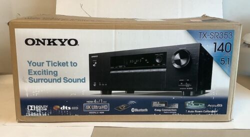 Onkyo TX-SR353 5.1 Channel 700W 4K HD Home Theater AV Receiver Black NO REMOTE - Afbeelding 1 van 4