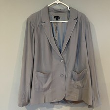 Universal Standard Small 14 16 Miranda Smoking Jacket Blazer Blue Business