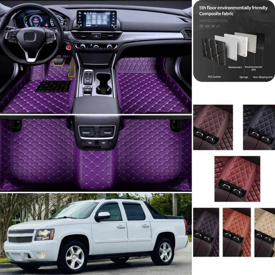 For Chevrolet Avalanche 2002-2025 Car Floor Mats Luxury Custom Carpets Non-Slips — 第 3/4 张图片