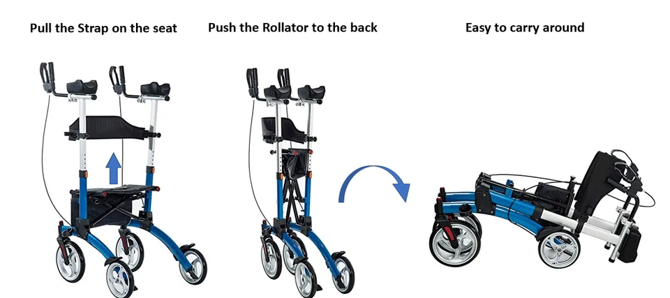 Upright Walker Stand Up Rollator lightweight compact folding for daily use - Image 3 of 3