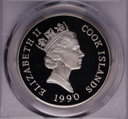 1990 COOK ISLANDS Silver 50 Dollars Eagle Owl Endangered Wildlife PCGS PR70 DCAM - Picture 6 of 6