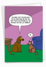 1 Funny Birthday Card with Envelope - Dog Guilt C6390BDG
