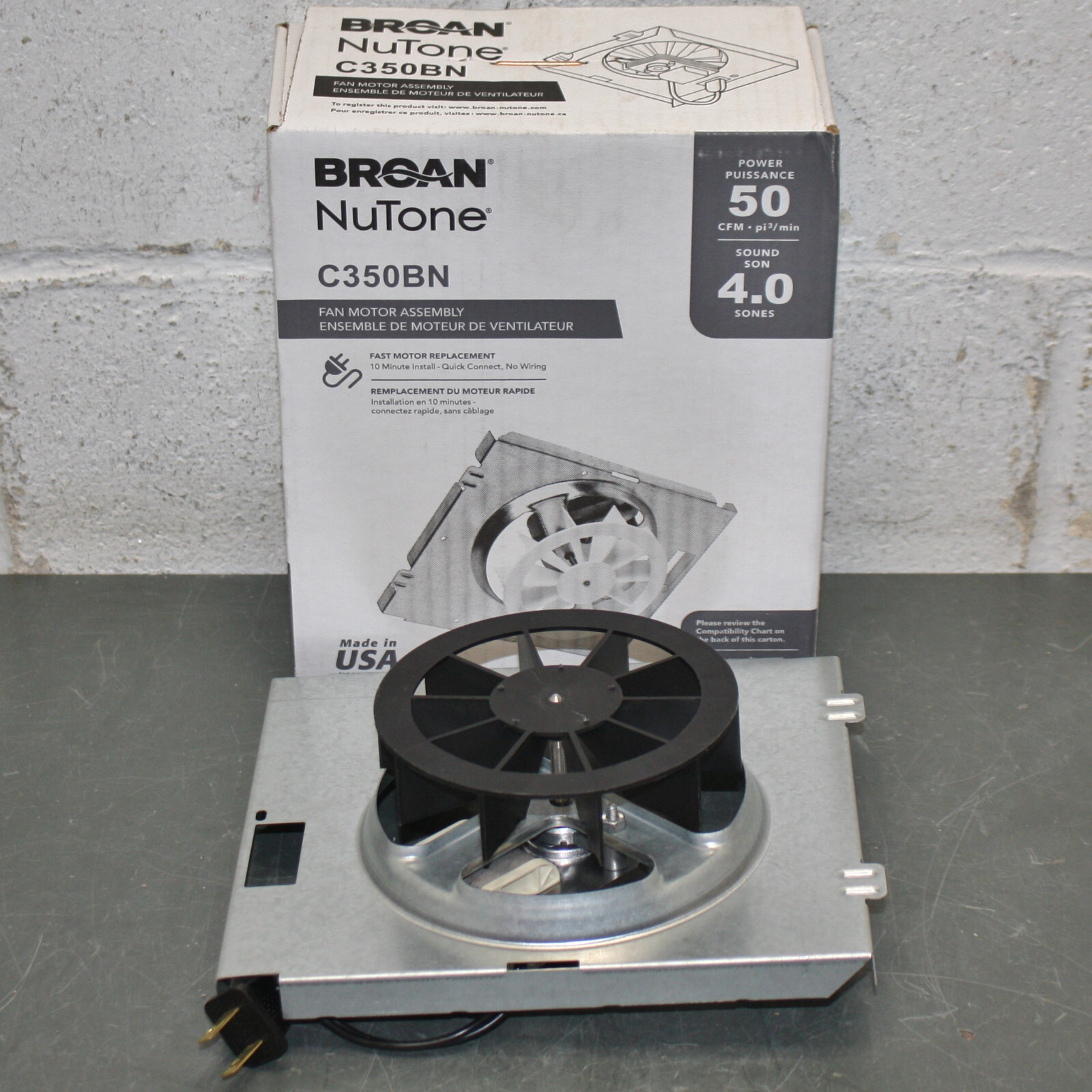 Broan Nutone Bathroom Fan Blade & Motor Assembly C350BN, for 696N A ...