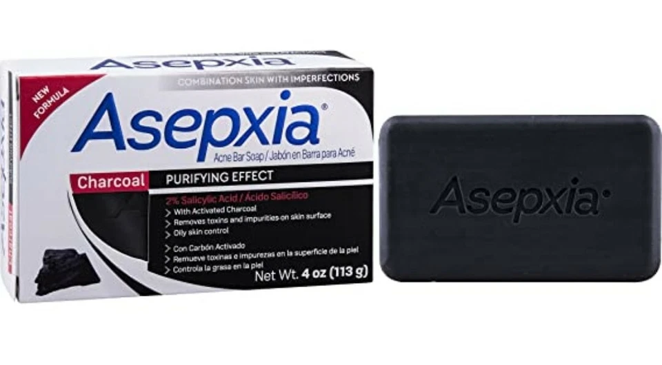 JABÓN BARRA ACNÉ CARBÓN ASEPXIA JABON PARA ACNE De Carbono 3 Barras de 4oz. Foto 2 de 4