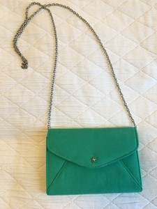 bright green clutch bag