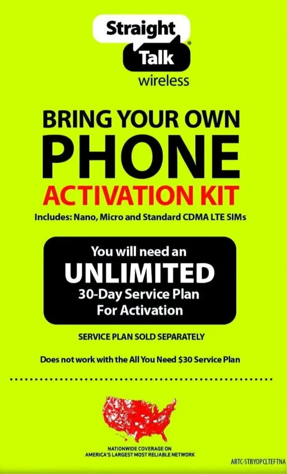 Straight Talk SIM Card Verizon Network 4G LTE Activation CDMA Kit with Sim Tool - Image 2 of 3