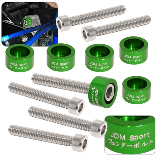 For Honda B-Series Acura Cam Cap/Cup/Header/M8 Fender/Valve Washers+Bolt Green - Picture 3 of 6