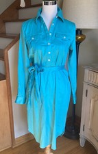 Lauren Ralph Lauren Petite Turquoise Shirt Dress. Size 8P. WORN ONCE!!