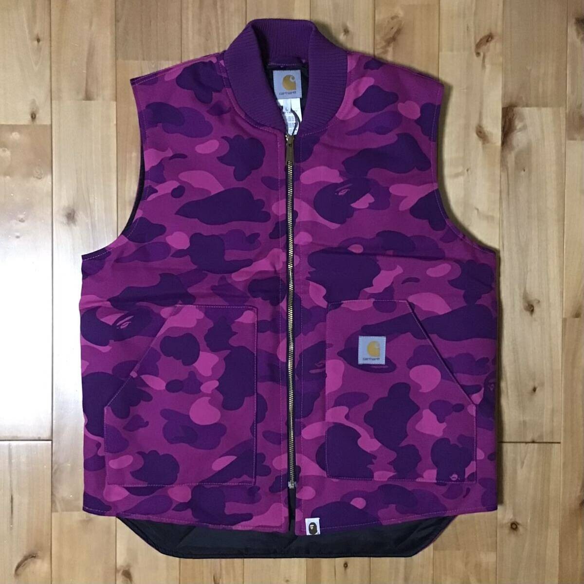 BAPE × Carhartt vest Purple camo a bathing ape NIGO Size L BAPE × Carhartt vest Purple camo a bathing ape NIGO Size L