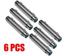6x XLR 3-Pin Female to Female Mic Microphone Cable Barrel Coupler Joiner Adapter