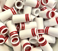  12 Premium Quality Iron Ferrules White w/ Red  Silver Rings 1  