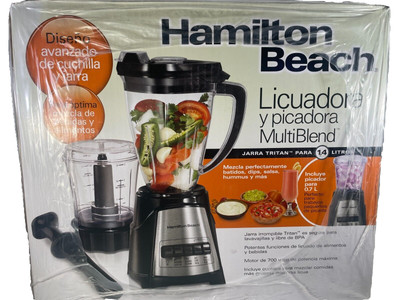 HAMILTON BEACH 58159 MultiBlend 52-Oz Blender & Chopper BLACK 700W 4-Speeds Ice