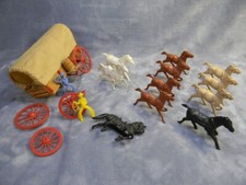 VINTAGE 1960'S ASSORTED PLASTIC VINYL RUNNING HORSE LOT W/PROJECT STAGECOACH