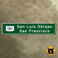 California US 101 San Luis Obispo San Francisco freeway road highway sign 24x5
