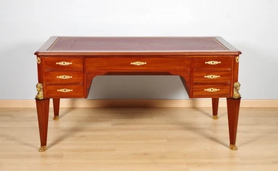 Bureau Retour d'Égypte en acajou et bronze doré, vers 1900 - Photo 1/4