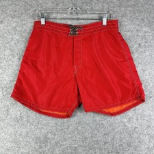 Birdwell Beach Britches Board Shorts Mens 30 Classic Red Lined Short Surf 15  