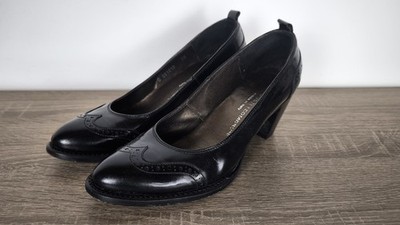 Vintage AGL Attilio Giusti Leombruni Damen Heels Schwarz Leder Gr.36