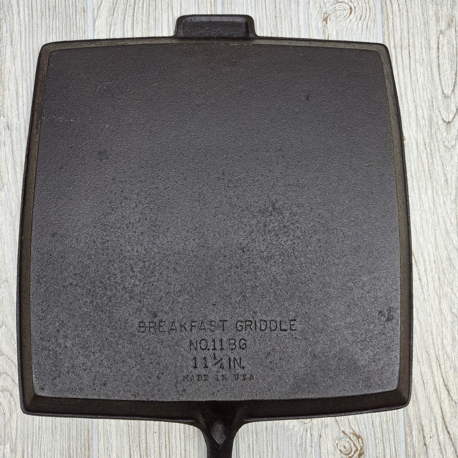 Vtg BSR Birmingham Cast Iron Breakfast Griddle No # 11 BG 11.25" Square Skillet