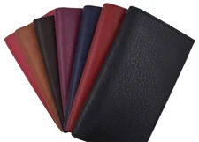 Swiss Marshall Genuine Cow Napa Leather Slim Basic Checkbook Cover With Pen...