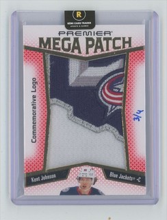 2025 26 Upper Deck Premier Mega Patch Commemorative Logo /4 Kent Johnson 3/4