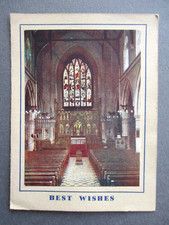 Vintage Christmas Card RELIGIOUS Church Stained Glass Window Glory to God