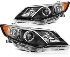 Headlight Assembly Replacement Fit for Toyota Camry 2012-2014 Black Housing