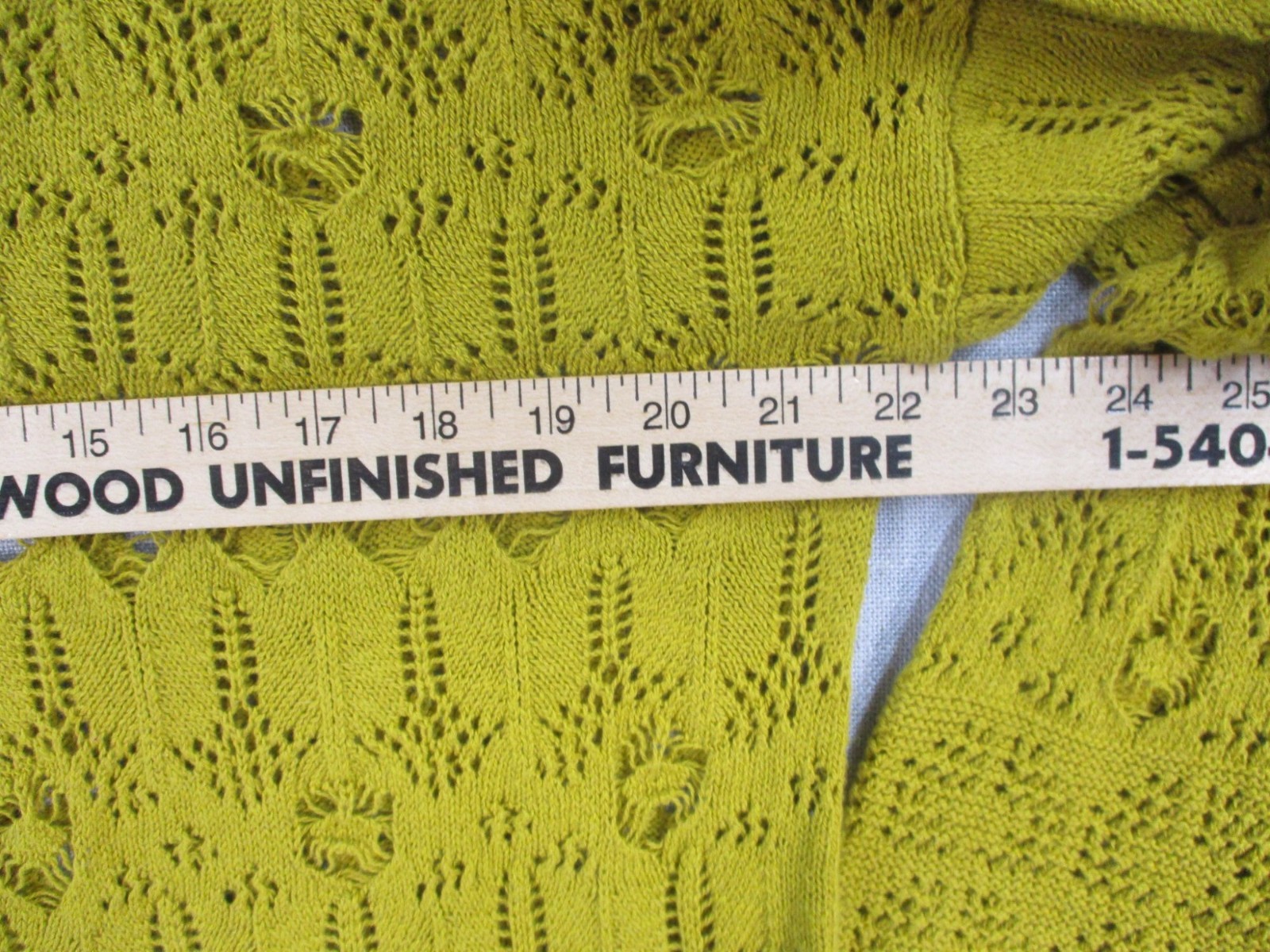 Indigo Thread Co. Olive Green Openwork Cotton Swe… - image 5