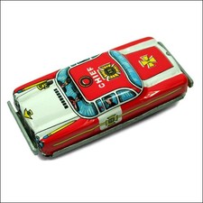 Vintage Tin Plate Fire Chief Car Novelty Toy Nakamura Japan