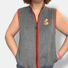 Vintage Disney Winne the Pooh gray fleece zipper vest size Large